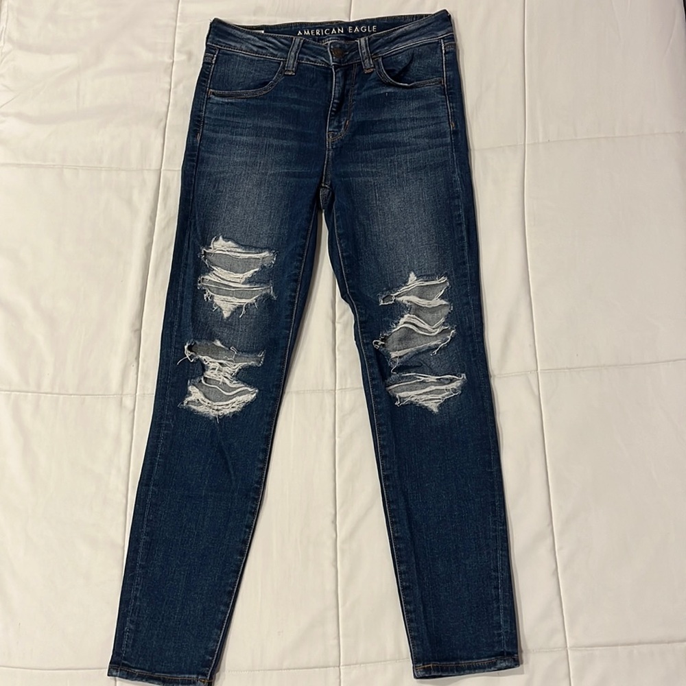 American Eagle Ripped High Waisted Skinny Jeans